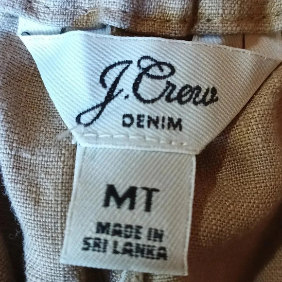 NEW J. Crew Seaside drawstring linen blend pockets dessert sand MT - Picture 10 of 13